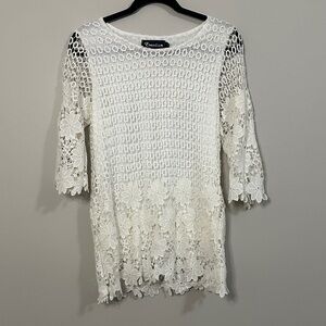 White Lace Floral Top